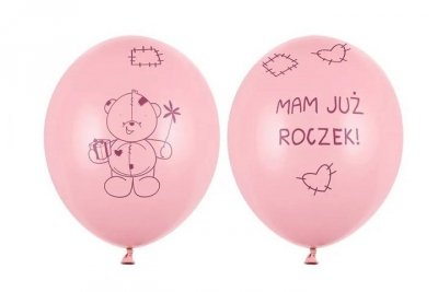 PARTYDECO Balony 30cm Miś mam już... PastelPink A6 00284