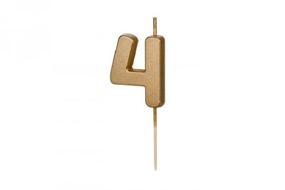 PARTYDECO Świeczka urodz.Cyferka 1 4,5cm złoty 32309