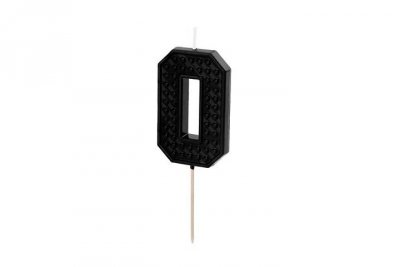PARTYDECO Świeczka urodz.Cyferka 0 6cm czarny 31692