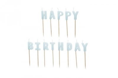PARTYDECO Świeczki urodz.HappyBirthday 25cm j.błękit A13 674