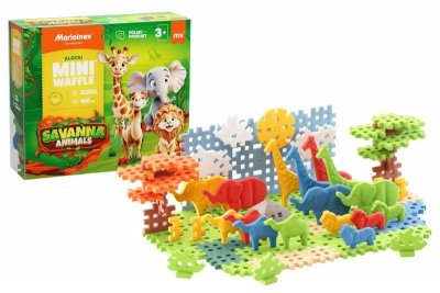 MARIOINEX Klocki wafle mini Animals Sawanna 100el 07085