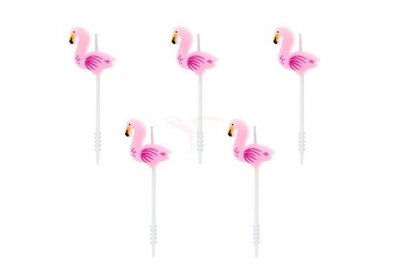 PARTYDECO Świeczki urodz.Flamingi 3cm 5szt/op 05836