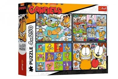TREFL PUZZLE 4x250 Garfield nie lubi poniedziałków 13344