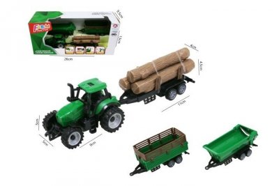 HIPO Traktor 3 przyczepy 18cm H13979 51780
