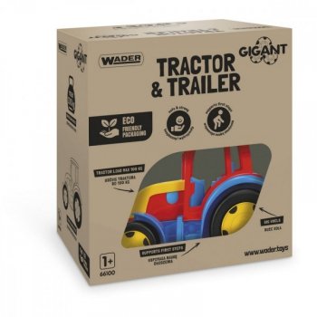 Wader 66100 Traktor z przyczepą 120 cm Gigant pudełko - WYSYŁKA 24H
