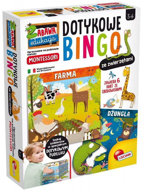 Lisciani Bingo Montessori Dotykowe ze zwierzętami