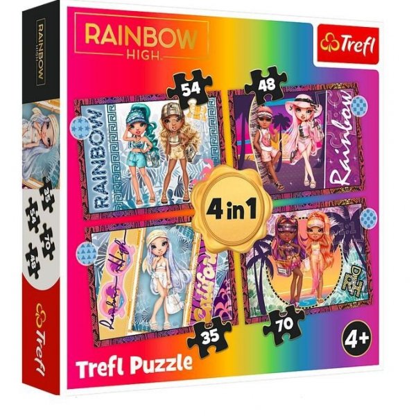Trefl Puzzle 4w1 Modne laleczki Rainbow High