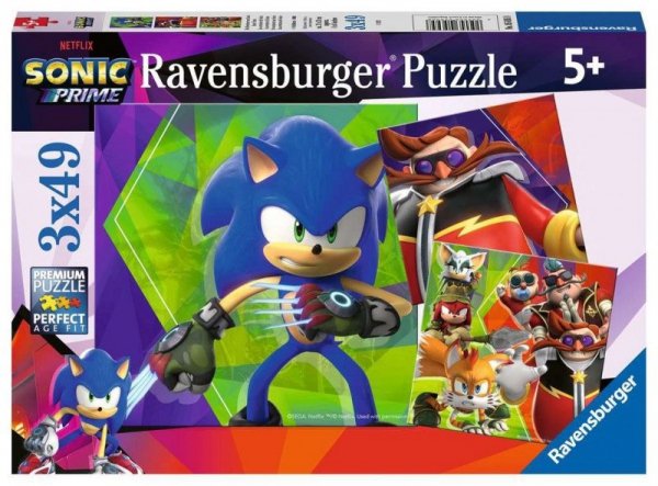 Ravensburger Polska Puzzle 3x49 elementów Sonic Prime