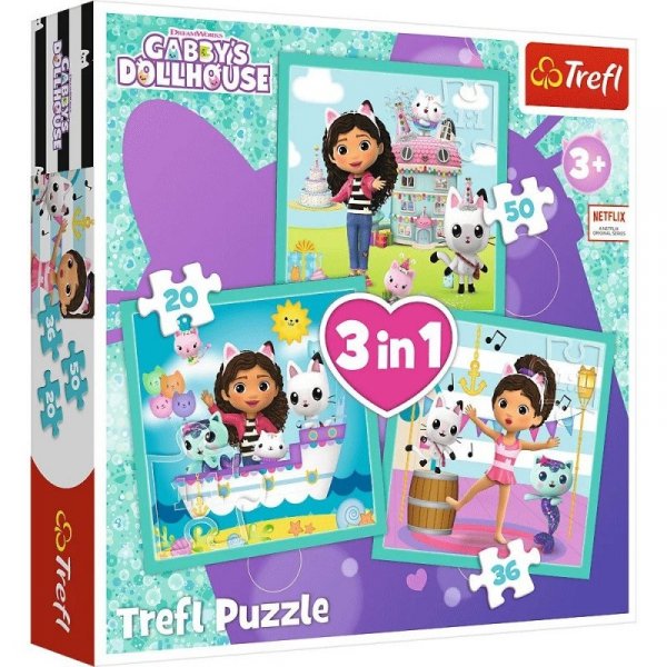 Trefl Puzzle 3w1 Aktywności Gabby Koci Domek Gabi (Gabbys Dollhouse)