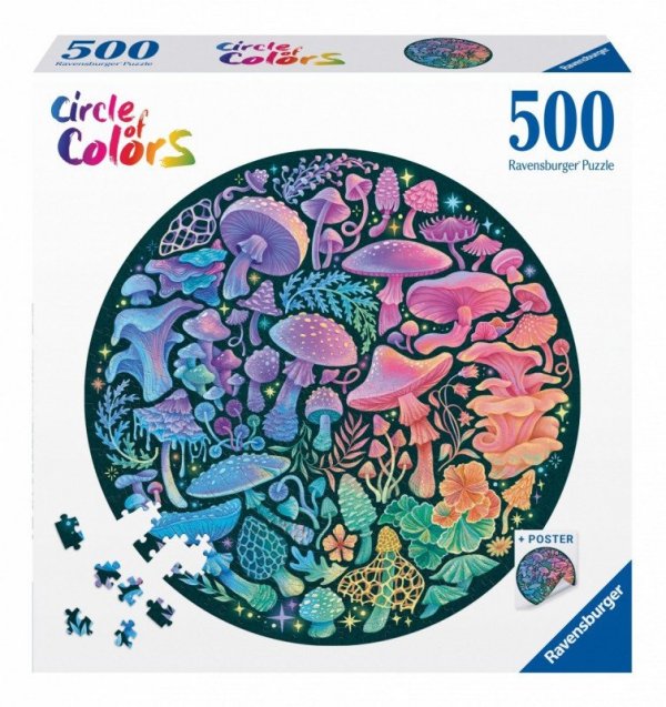 Ravensburger Polska Puzzle 500 elementów Paleta kolorów Grzyby