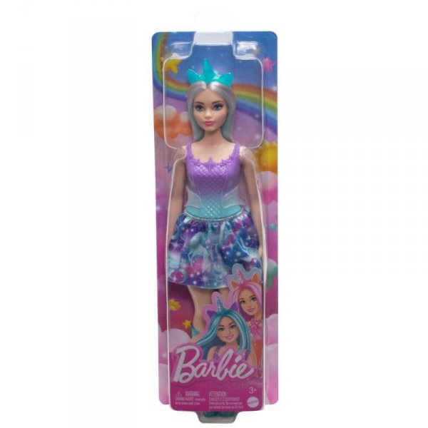 Mattel Lalka Barbie Jednorożec, fioletowo-turkusowy strój