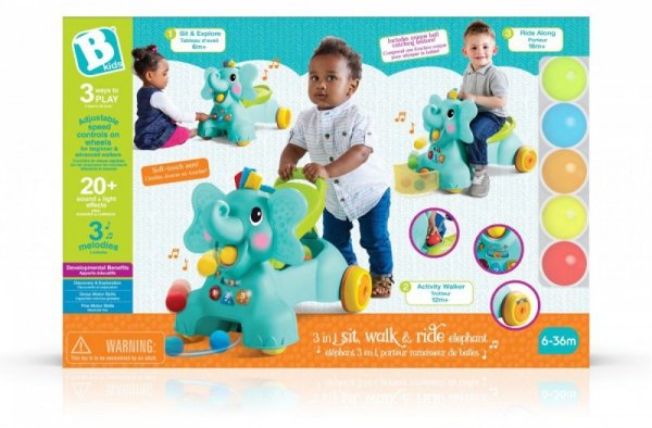 B-kids Jeździk Sensoryczny 3w1 Słoń Infantino