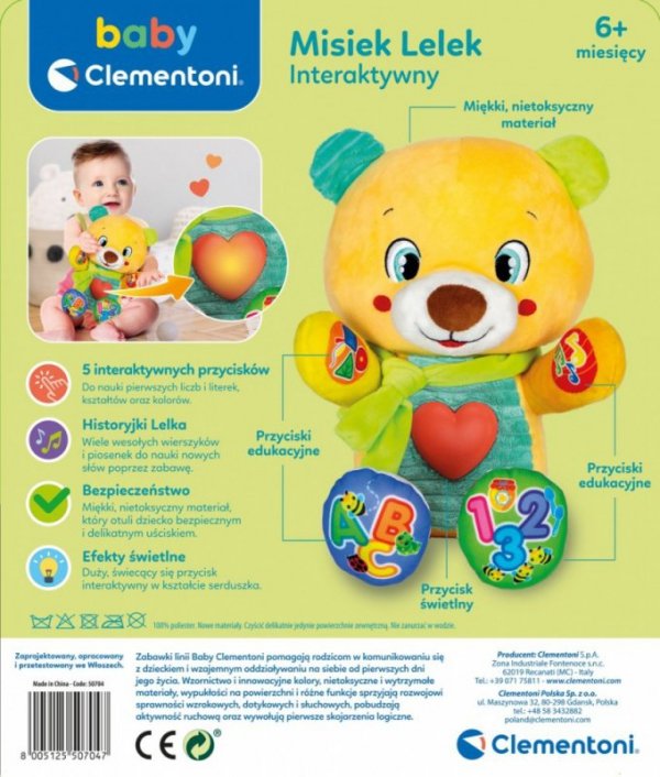 Clementoni Maskotka Interaktywny Misiek Lelek 2.0