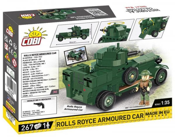 Cobi Klocki Klocki Historical Collection Rolls-Royce Armoured Car 1920 Pattern Mk I