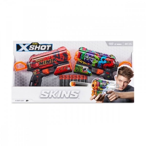 ZURU X-Shot Zestaw wyrzutni Skins Flux 16 strzałek