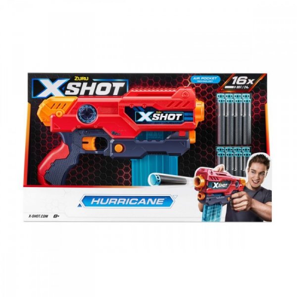 ZURU X-Shot Wyrzutnia Excel Huragan 16 strzałek