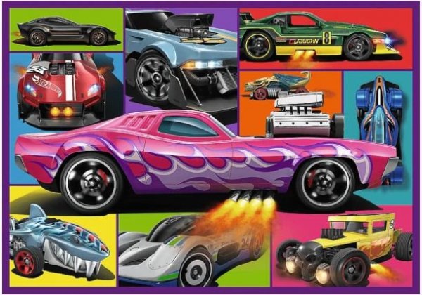 Trefl Puzzle 4x250 Wyścigowe auta Hot Wheels