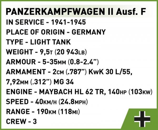 Cobi Klocki Klocki Czołg Panzerkampfwagen II 813 klocków