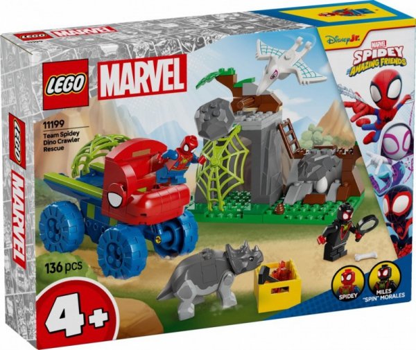 LEGO Klocki SPIDEY 11199 Misja ratunkowa zespołu Spidey&#039;ego w dinoterenówce