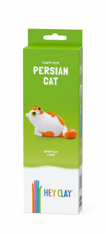 Tm Toys Masa plastyczna Hey Clay Figurka Puchate zwierzaki, Kot Perski