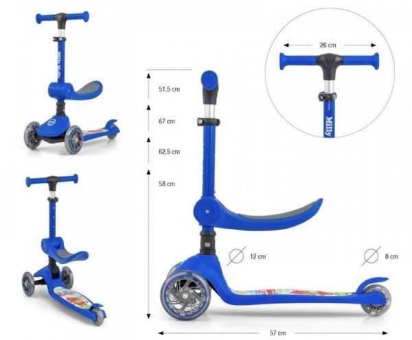 Milly Mally Hulajnoga Scooter Fuzzy Blue