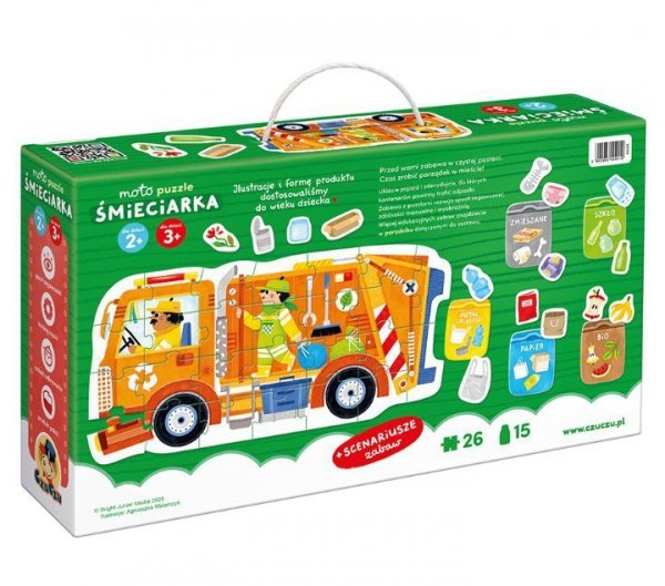 CzuCzu Puzzle Moto - Śmieciarka 26 elementów