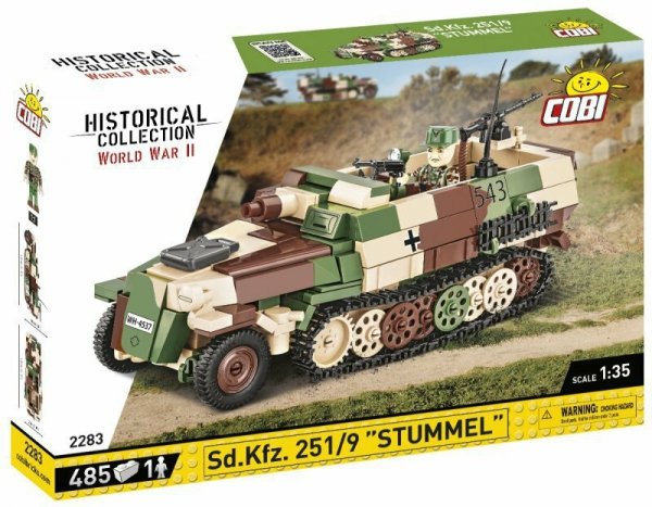 COBI 2283 Historical Collection WWII Niemiecki transporter opancerzony Sd.Kfz. 251/9 Stummel 485 klocków