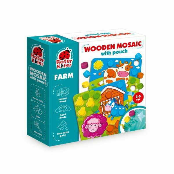 Gra edukacyjna Drewniana mozaika Farma RW4003