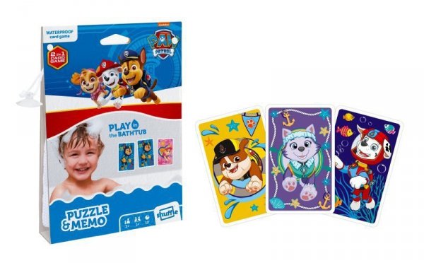 Gra karciana 2w1 Puzzle & Memo wodoodporne Psi Patrol 2021 CARTAMUNDI