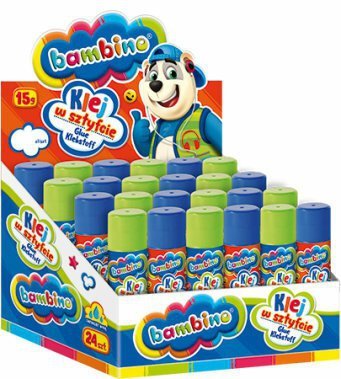 Klej w sztyfcie 15g Mini zoo MAJEWSKI p24, mix cena za 1 szt