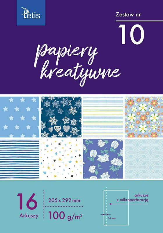PROMO Papiery kreatywne A4 205x292mm 16 arkuszy zestaw nr 10 KB030-10