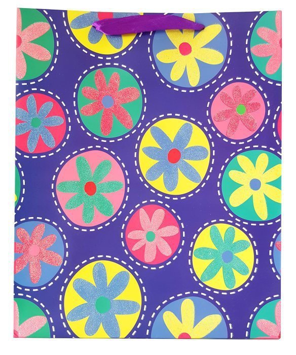 Torebka ozdobna prezentowa kwiatki 1501C 18x23x10cm p12, mix cena za 1 szt