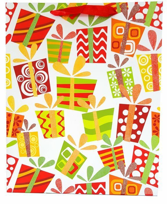 Torebka ozdobna prezentowa prezenty 4wz 1340B 26x32x12cm p12, mix cena za 1 szt