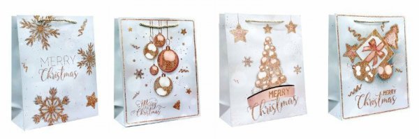 Torebka prezentowa świąteczna 9296B 26x32x12cm mix cena za 1 szt
