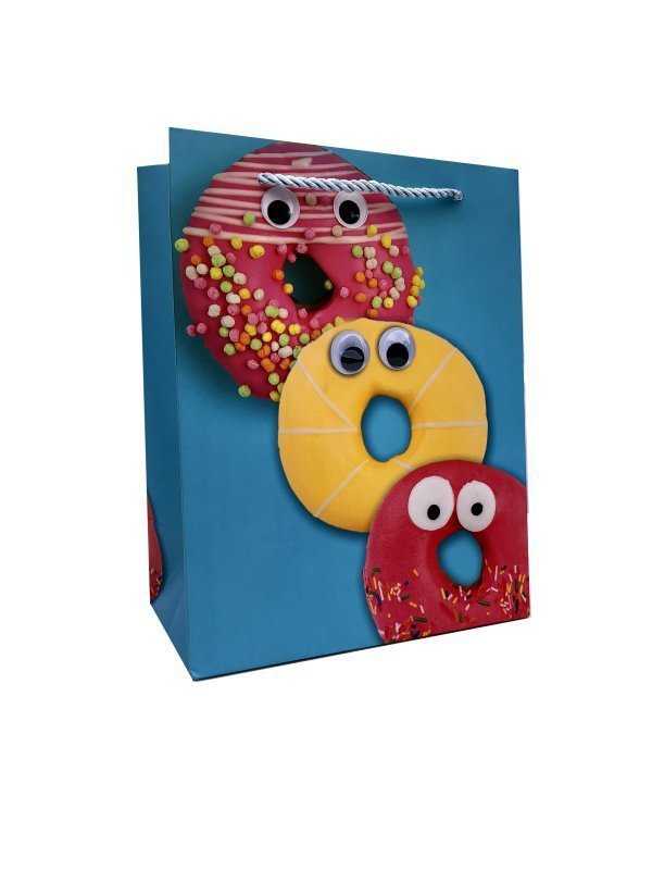 Torebka ozdobna prezentowa Donuty 303C 18x23x12cm mix cena za 1 szt