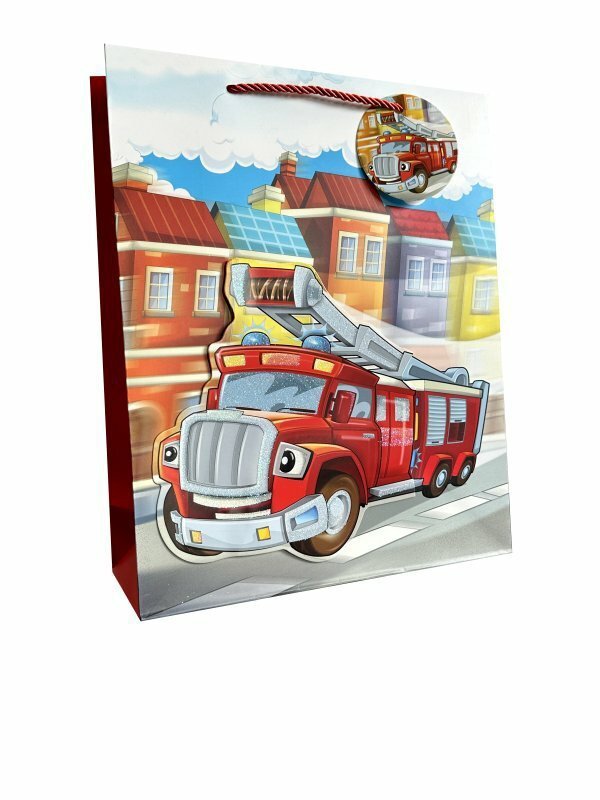 Torebka ozdobna prezentowa 4wz 512C 18x23x10cm Pojazdy mix cena za 1 szt