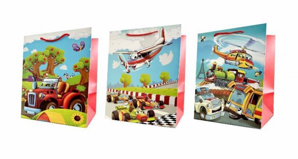 Torebka ozdobna prezentowa 4wz 4606B 26x32x20cm szerokie dno mix cena za 1 szt