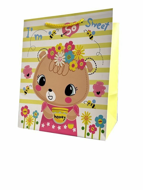 Torebka ozdobna prezentowa 4wz 4645L 26x32x25cm szerokie dno mix cena za 1 szt