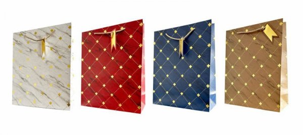 Torebka ozdobna prezentowa 4wz 30x41,5x12cm 933A mix cena za 1 szt