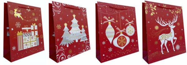 Torebka ozdobna prezentowa JP 957C 18x23x10cm mix cena za 1 szt