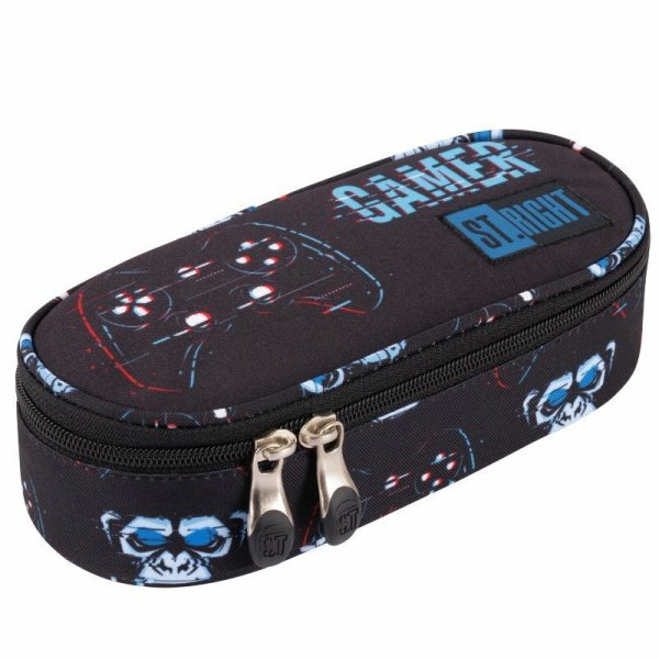 PROMO Piórnik saszetka usztywniona z wewnętrzną klapką ST.RIGHT PC-01 Blue Gamer