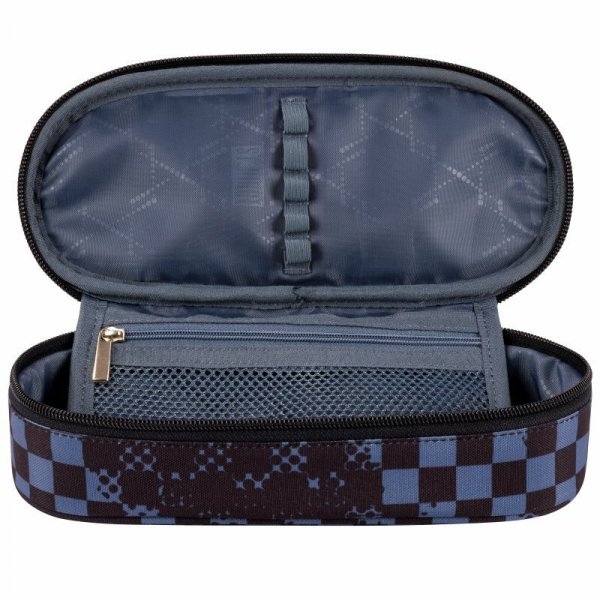 PROMO Piórnik saszetka usztywniona z wewnętrzną klapką ST.RIGHT PC-01 Chessboard Crush