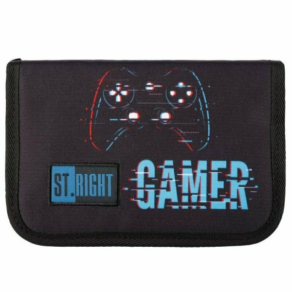 PROMO Piórnik dwuklapkowy bez wyposażenia ST.RIGHT PC-03 Blue Gamer