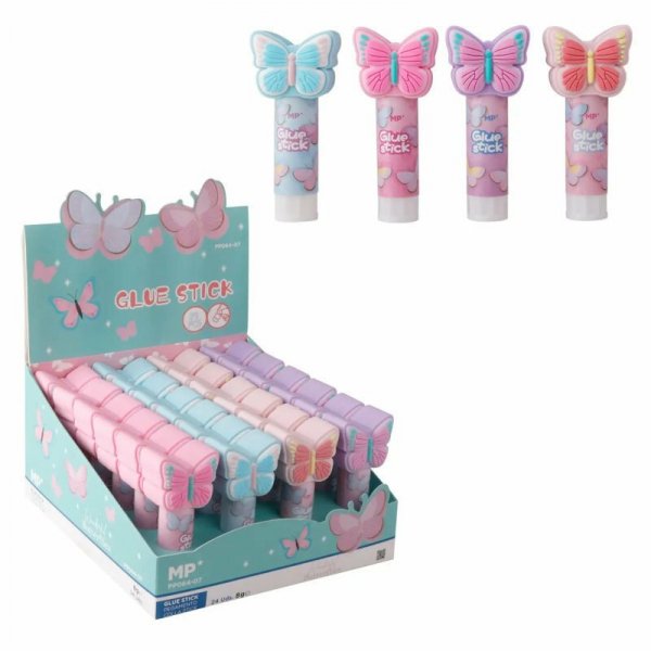 Klej w sztyfcie Motyl 8g MP p24 mix cena za 1 szt