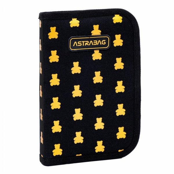 Piórnik pojedynczy dwuklapkowy bez wyposażenia Astrabag Golden Teddy AC1