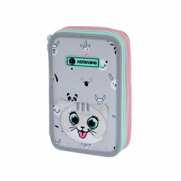 Piórnik podwójny bez wyposażenia Astrabag Kitty The Cute AC2