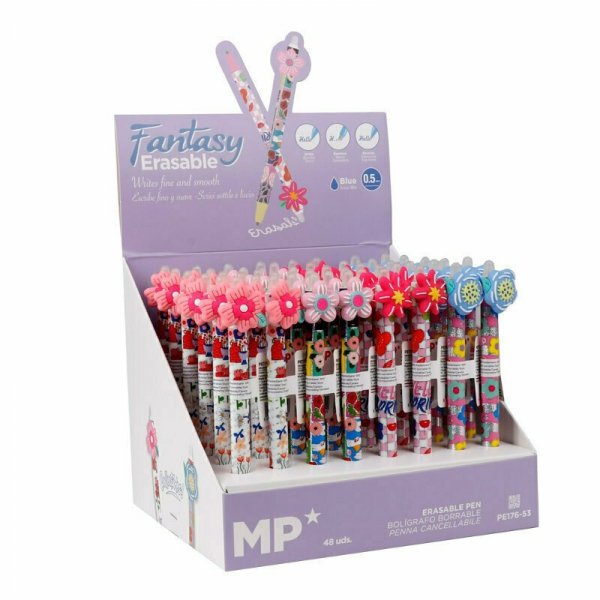 Długopis ścieralny 0.5 mm Kwiat PE176-53 p48 mix cena za 1 szt