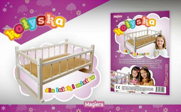 Kołyska łóżeczko dla lalek i misiów MAGIERA