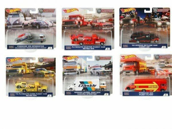 Hot Wheels Pojazdy transportowe 50 rocznica FLF56 MATTEL mix cena za 1 szt.