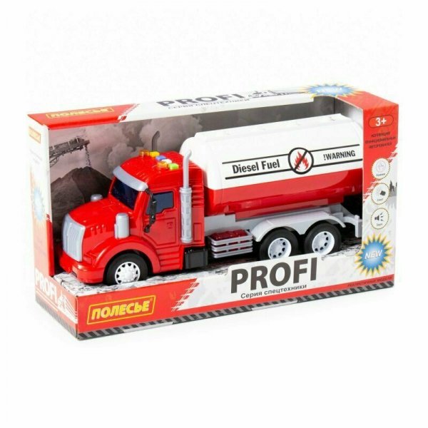 Polesie 86464 Profi&#039; samochód cysterna z napędem, czerwony, światło, dźwięk w pudełku